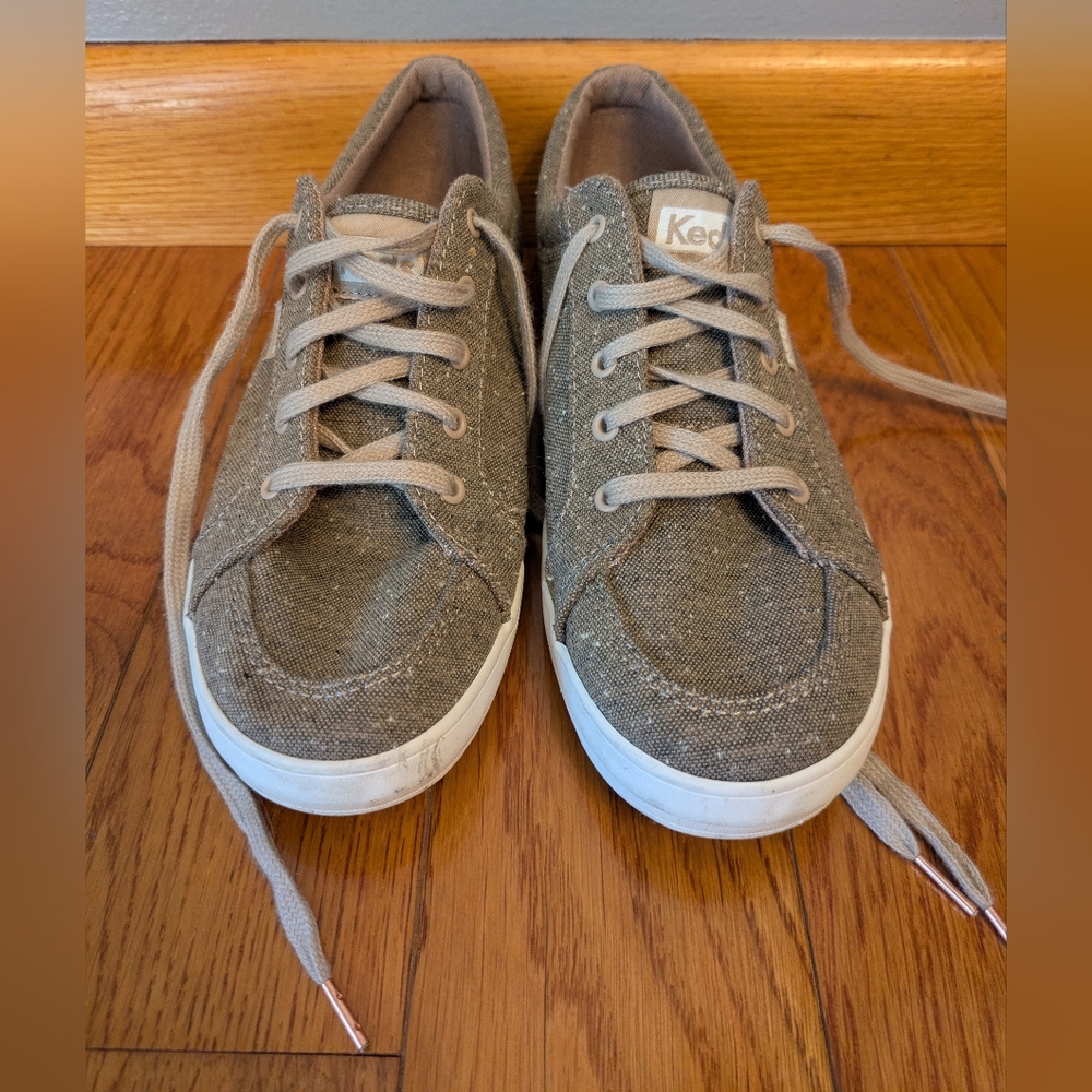Keds Taupe Canvas Lace-Up Sneakers - Picture 2 of 7